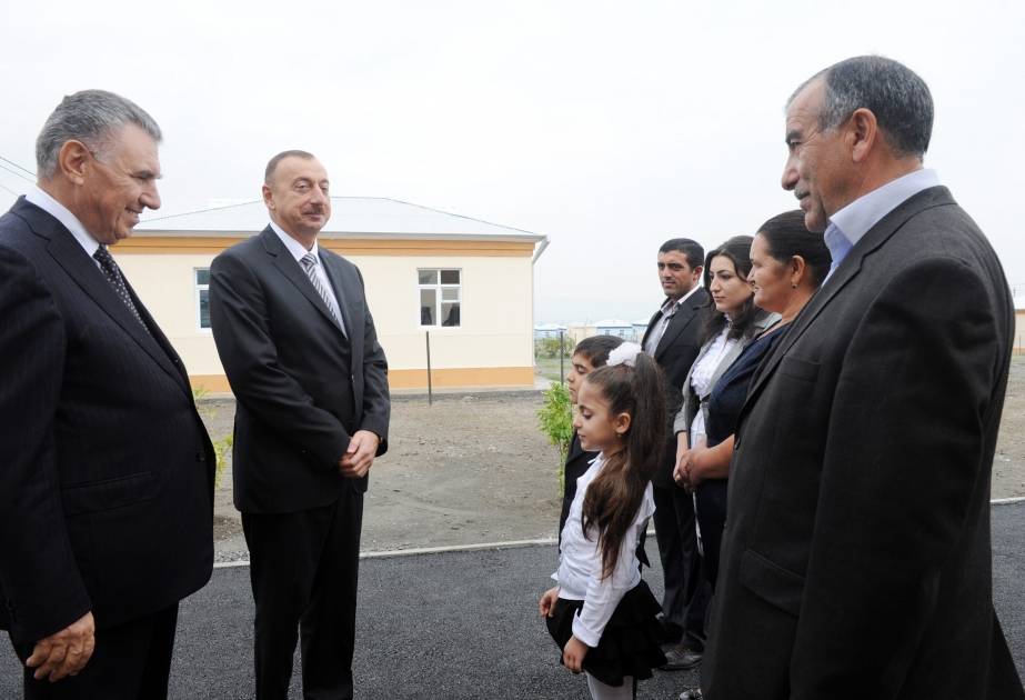 Şəkidə 423 məcburi köçkün ailəsi üçün salınmış yeni qəsəbənin açılışı olmuşdur