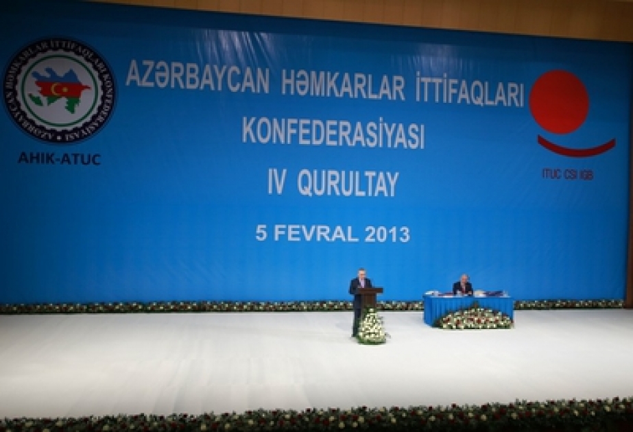 Le IVème Congrès de la Confédération azerbaïdjanaise des syndicats a entamé son travail