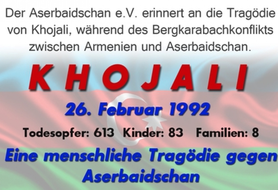 Khojaly tragedy to be commemorated in Dresden
