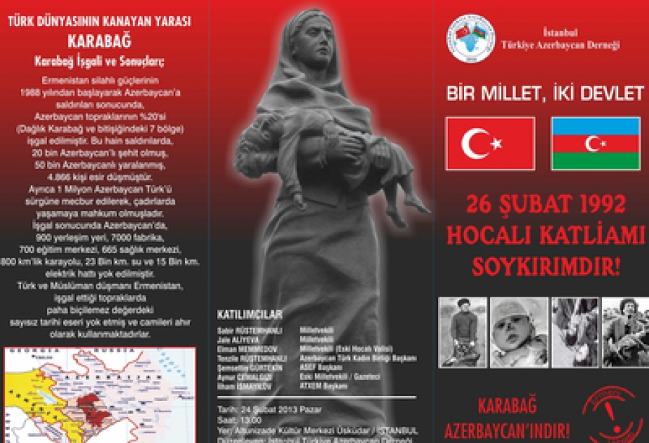 La mémoire des victimes de la tragédie de Khodjaly sera honorée à Istanbul