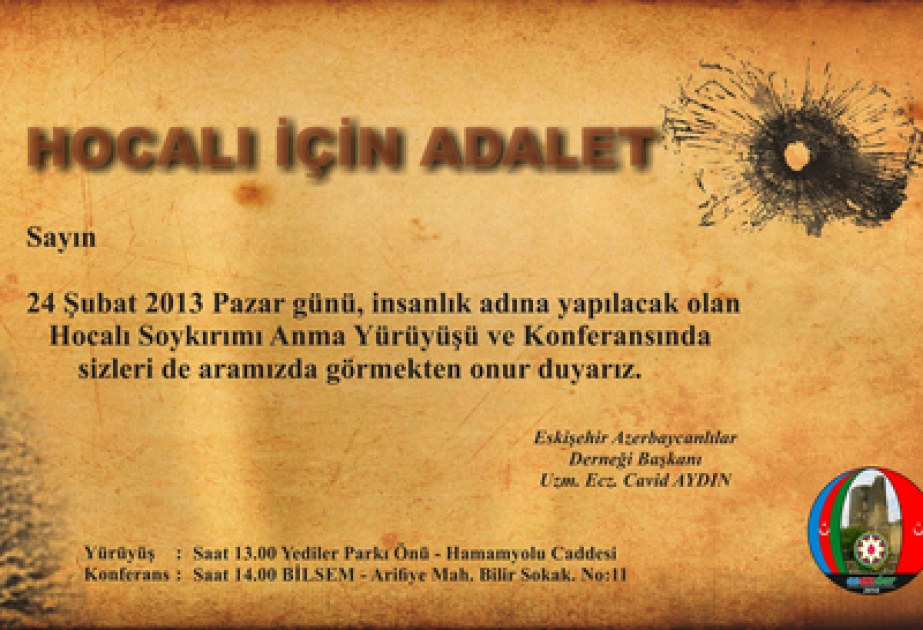 Series of events on Khojaly tragedy to be held in Eskisehir city