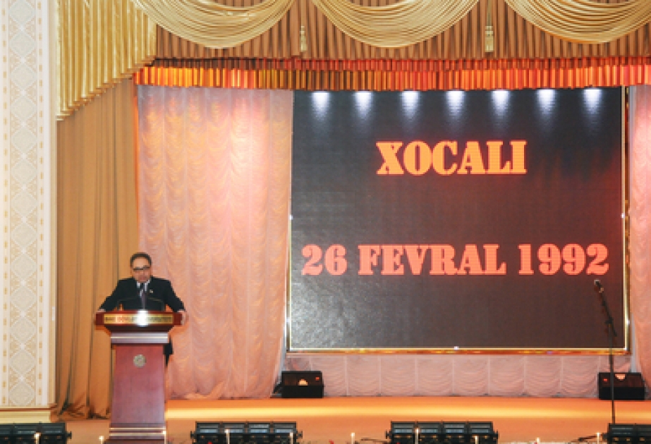 Bakı Dövlət Universitetində Xocalı soyqırımı ilə bağlı ədəbi-bədii kompozisiya nümayiş etdirilmişdir