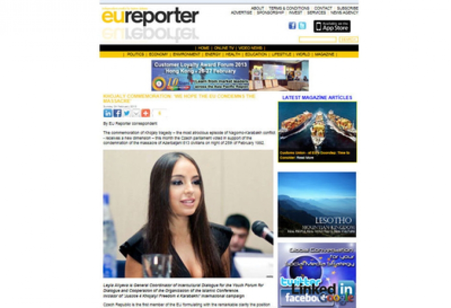 “EU Reporter” analitik resursu: Avropa İttifaqı Xocalı faciəsini pisləməlidir