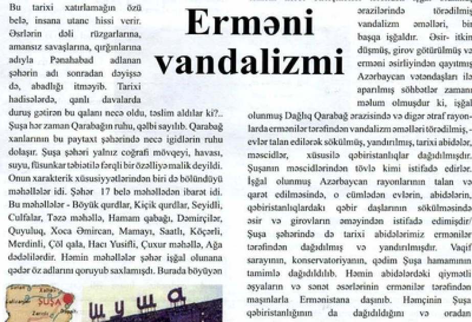 Qumda nəşr olunan “Düşüncə” qəzeti ilk nömrəsinin əsas hissəsini Xocalı soyqırımına həsr etmişdir