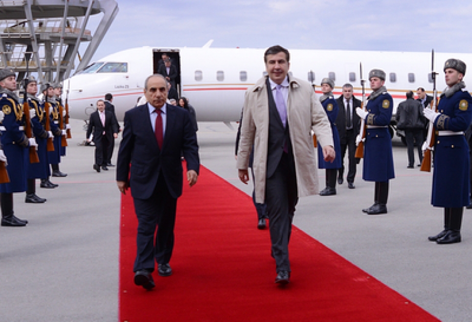 Le président géorgien Mikhaïl Saakachvili est arrivé en visite officielle en Azerbaïdjan