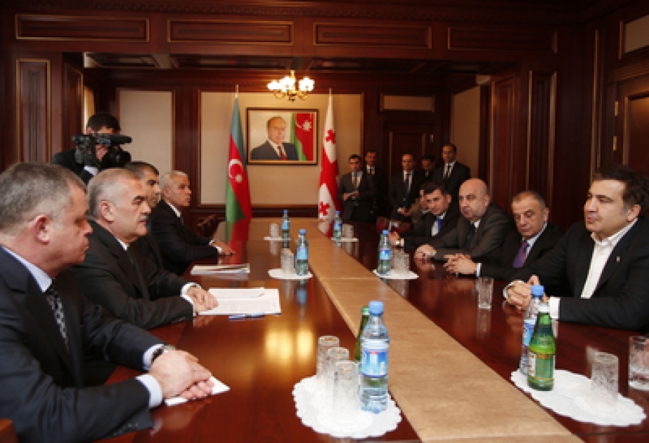 La rencontre du président géorgien avec le président de l’Assemblée Suprême de la république autonome de Nakhitchevan