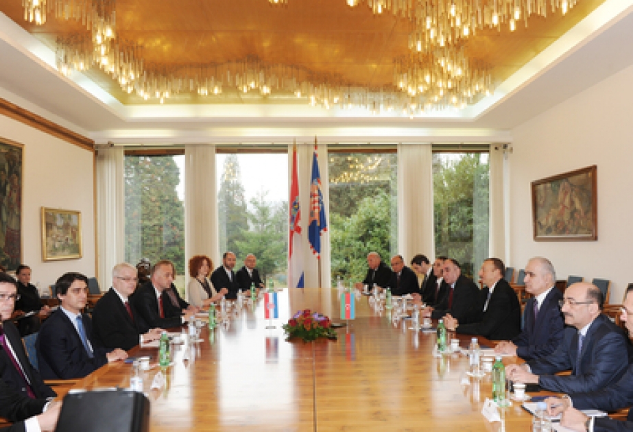 La rencontre des présidents azerbaïdjanais et croate avec la participation des délégations
