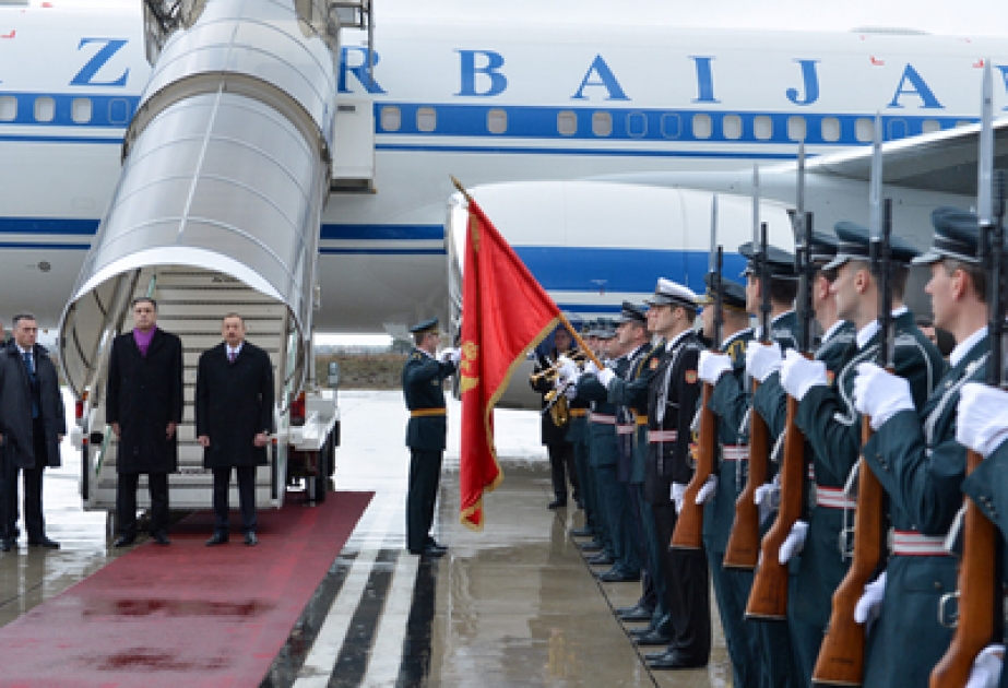La cérémonie officielle d’accueil du président azerbaïdjanais Ilham Aliyev à Podgorica