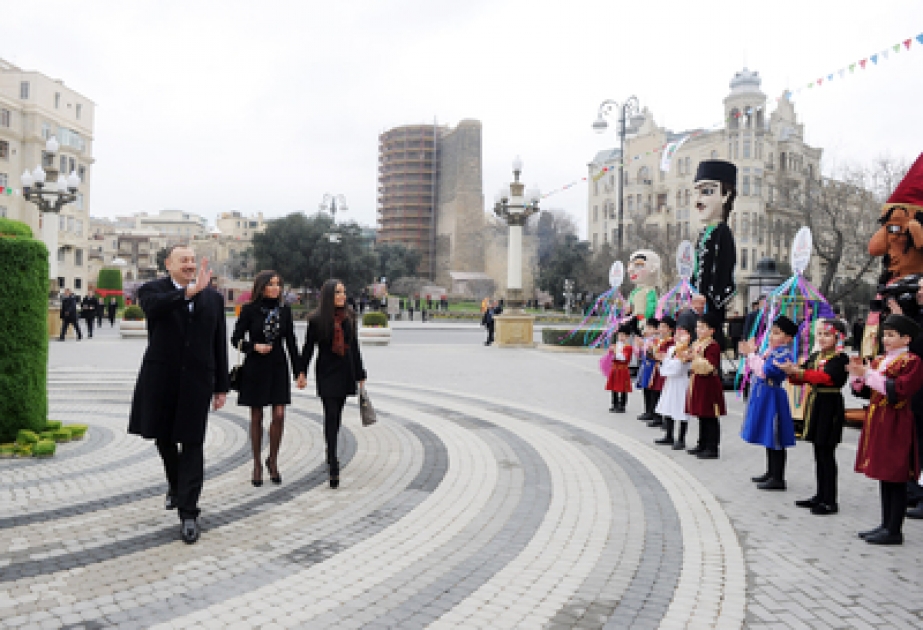 Les festivités nationales organisées à l’occasion de la fête de Novrouz à Bakou Le président azerbaïdjanais a participé aux festivités