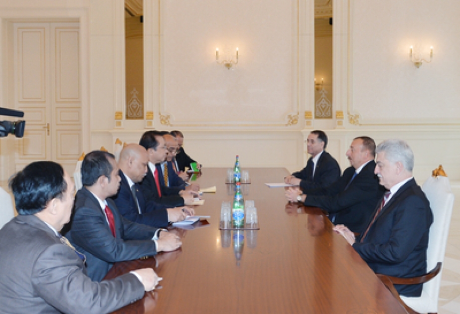 Le président azerbaïdjanais Ilham Aliyev a reçu la délégation dirigée par le président de la Chambre des représentants de l’Indonésie VIDEO