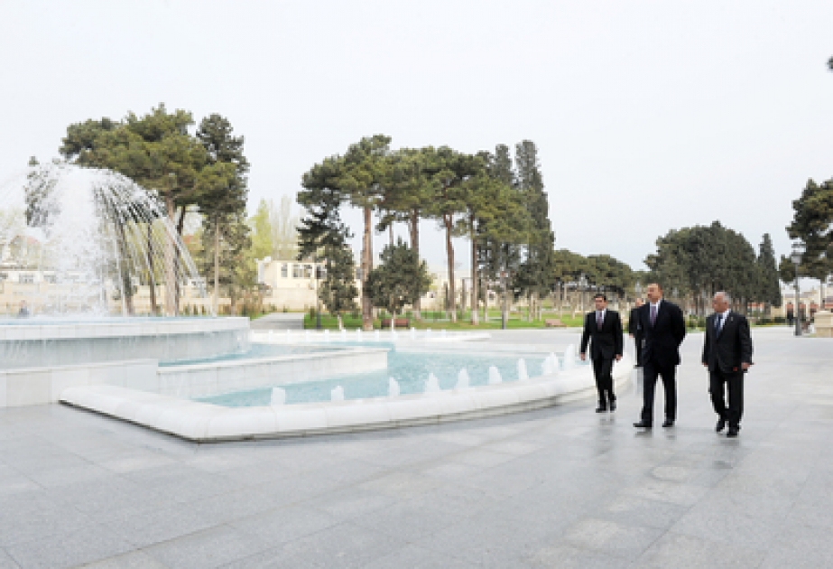 Le président Ilham Aliyev a participé à la cérémonie inaugurale du parc de culture et de repos situé dans le bourg de Biladjari suite aux travaux de restauration et de reconstruction VIDEO