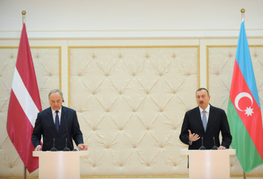 Les présidents azerbaïdjanais et letton ont tenu une conférence de presse VIDEO