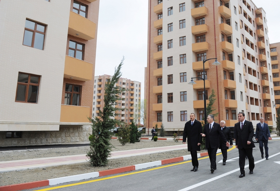 Mingəçevirdə 502 məcburi köçkün ailəsi üçün yeni salınan məhəllə sakinləri qəbul etmişdir