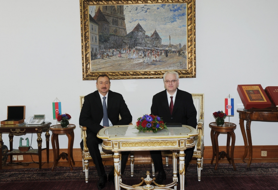 Azərbaycan Prezidenti İlham Əliyevin və Xorvatiya Prezidenti İvo Yosipoviçin təkbətək görüşü