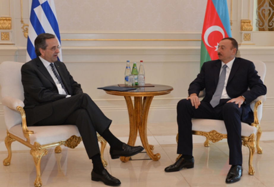 Le président azerbaïdjanais Ilham Aliyev a rencontré le Premier ministre grec Antonis Samaras VIDEO