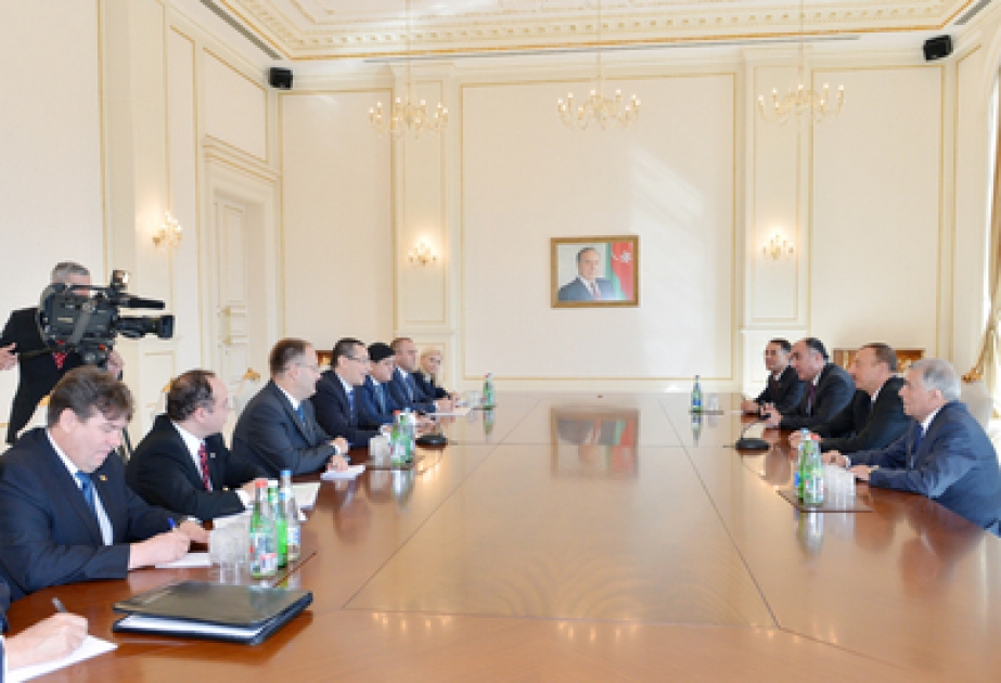 Le Président de l’Azerbaïdjan M. Ilham Aliyev a reçu la délégation dirigée par le premier ministre roumain VİDEO