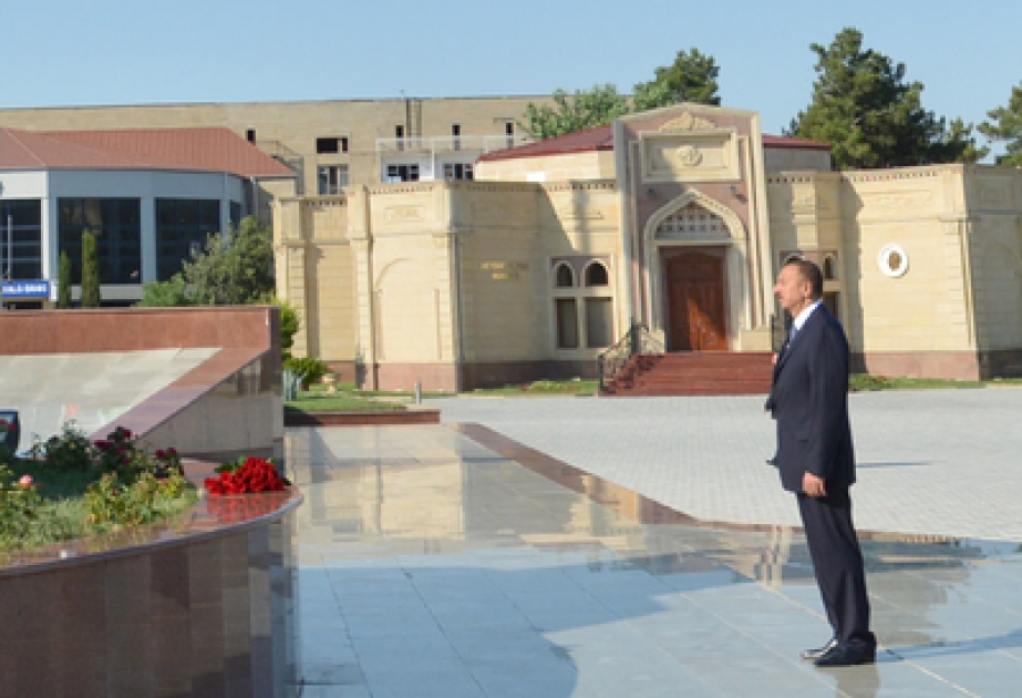 Le président Ilham Aliyev est arrivé en visite à Chirvan VİDEO