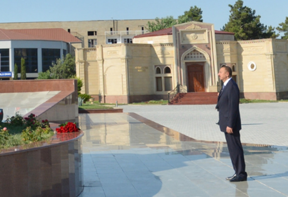 President Ilham Aliyev arrives in Shirvan VİDEO