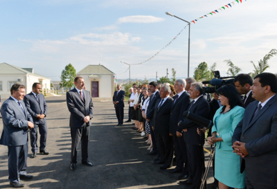 President attends opening of reconstructed water supply and sewage systems of Agstafa VİDEO
