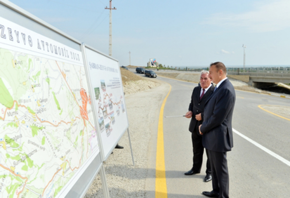 Le président Ilham Aliyev a participé à l’ouverture de la route Chabran – Pirabadil – Zeyve VİDEO