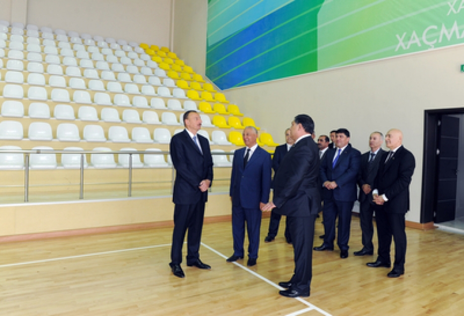President Ilham Aliyev opens Khachmaz Olympic Sport Complex VİDEO