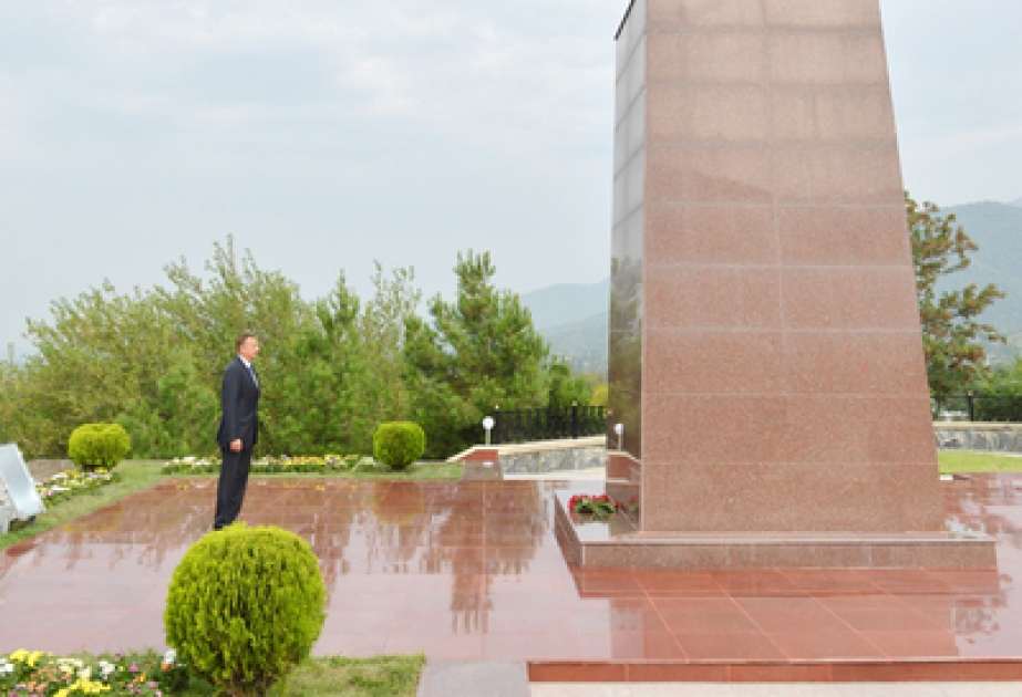 Aserbaidschans Präsident Ilham Aliyev zu einem Besuch im Rayon Balakan eingetroffen VİDEO