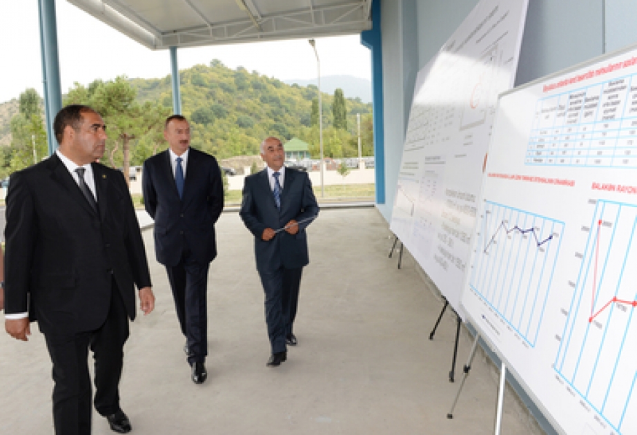 Azerbaijani President opens freezing warehouse complex in Katekh village, Balakan VİDEO