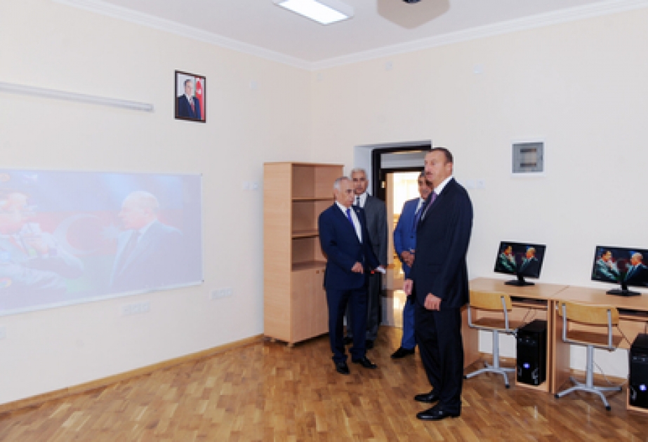 President Ilham Aliyev visits comprehensive school No26 in Baku after major overhaul, and opens its new block VİDEO