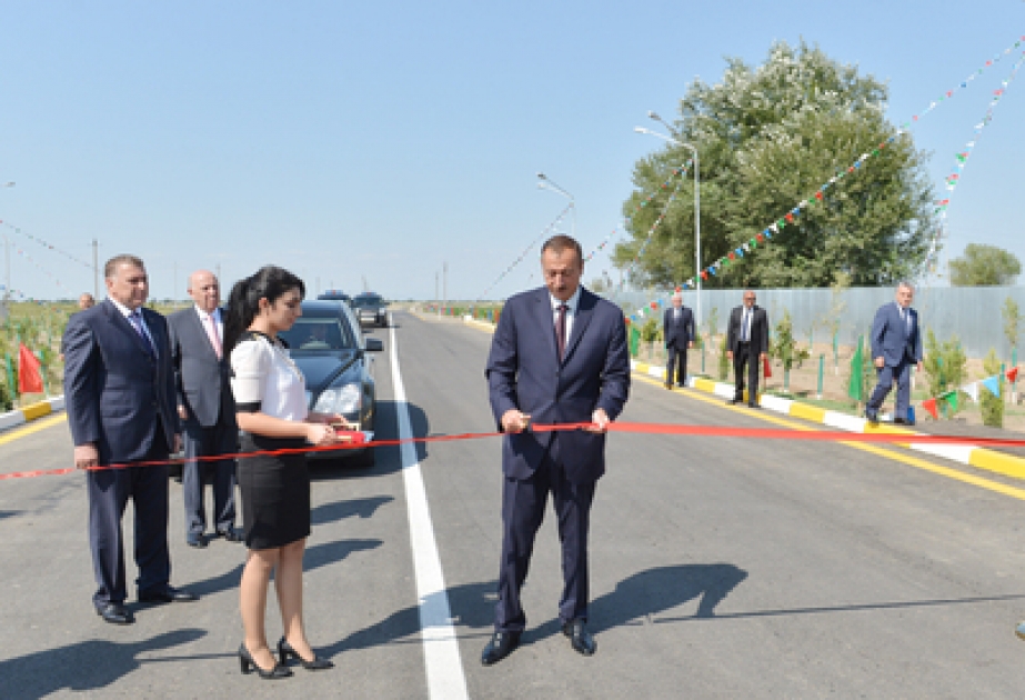 President Ilham Aliyev inaugurates Garayevkand-Simadakand highway in Saatli VİDEO