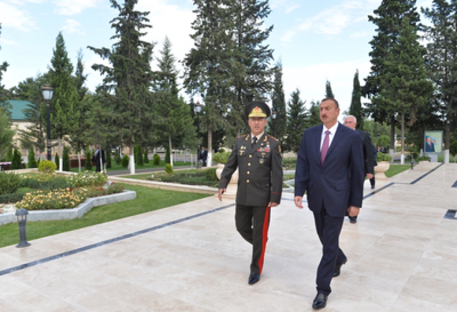 President Ilham Aliyev visits military unit in Shamkir District VİDEO