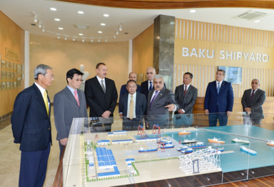 Le président azerbaïdjanais Ilham Aliyev a participé à l’inauguration du chantier naval à Bakou VİDEO