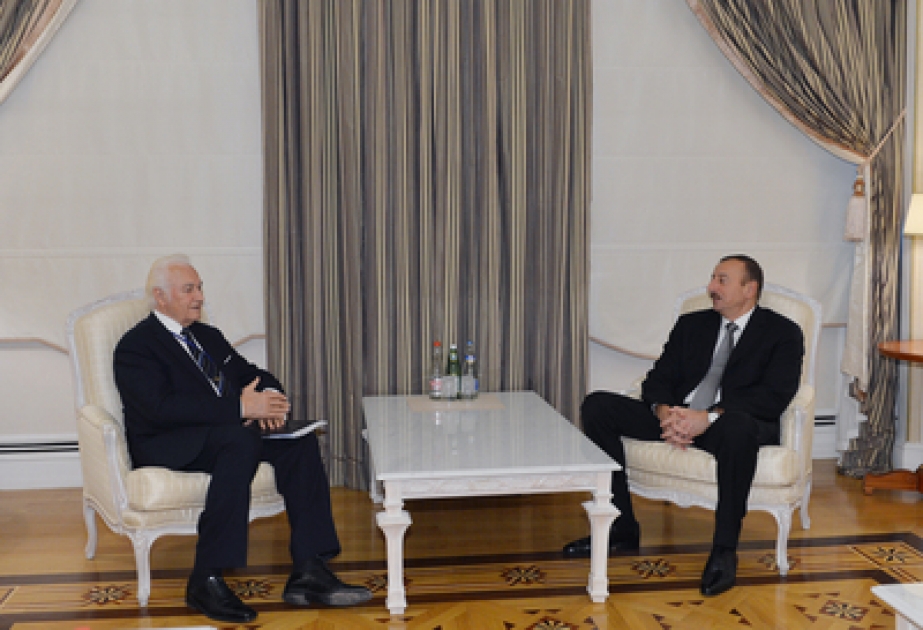 President Ilham Aliyev receives former Estonian President Arnold Ruutel