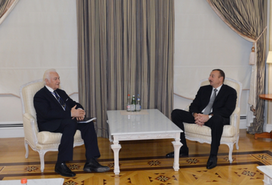 الرئيس إلهام علييف يلتقي الرئيس الإستوني السابق آرنولد روتيل