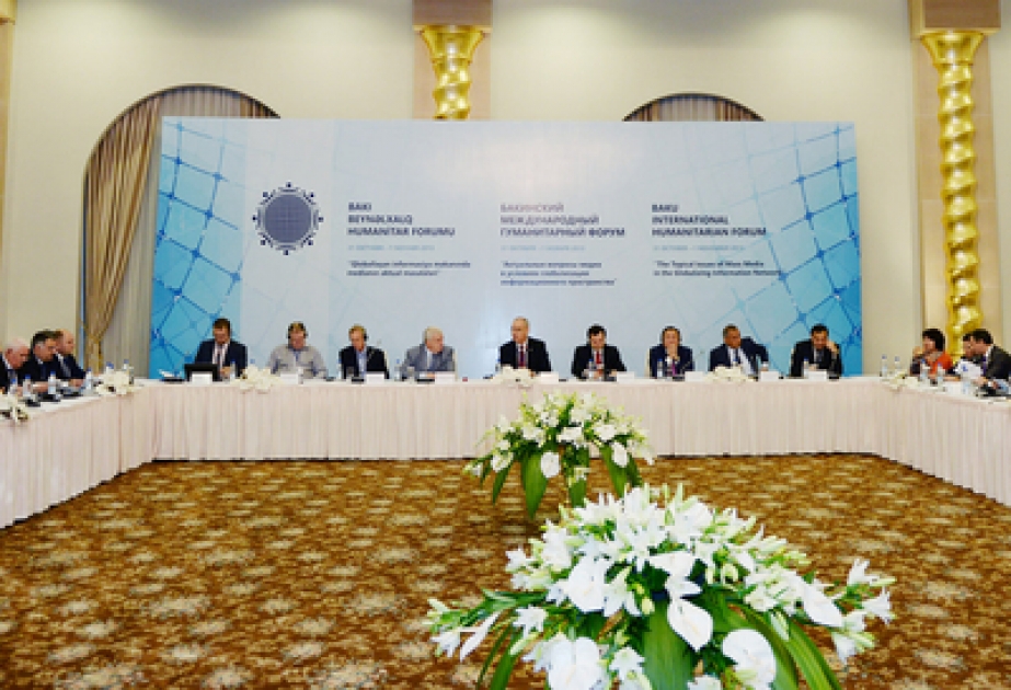 Üçüncü Bakı Beynəlxalq Humanitar Forumu çərçivəsində “Qloballaşan informasiya məkanında medianın aktual məsələləri” mövzusunda “dəyirmi masa” keçirilir [Yenilənib]