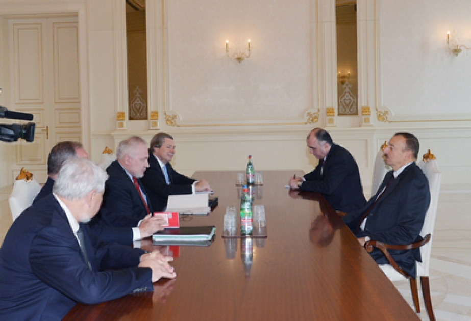 Azerbaijani President Ilham Aliyev receives OSCE Minsk Group co-chairs and Personal Representative of OSCE Chairman-in-Office VİDEO