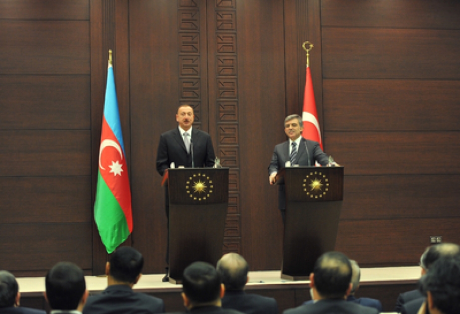 Präsident Ilham Aliyev und Präsident Abdullah Gül mit einer Presseerklärung aufgetreten     VİDEO