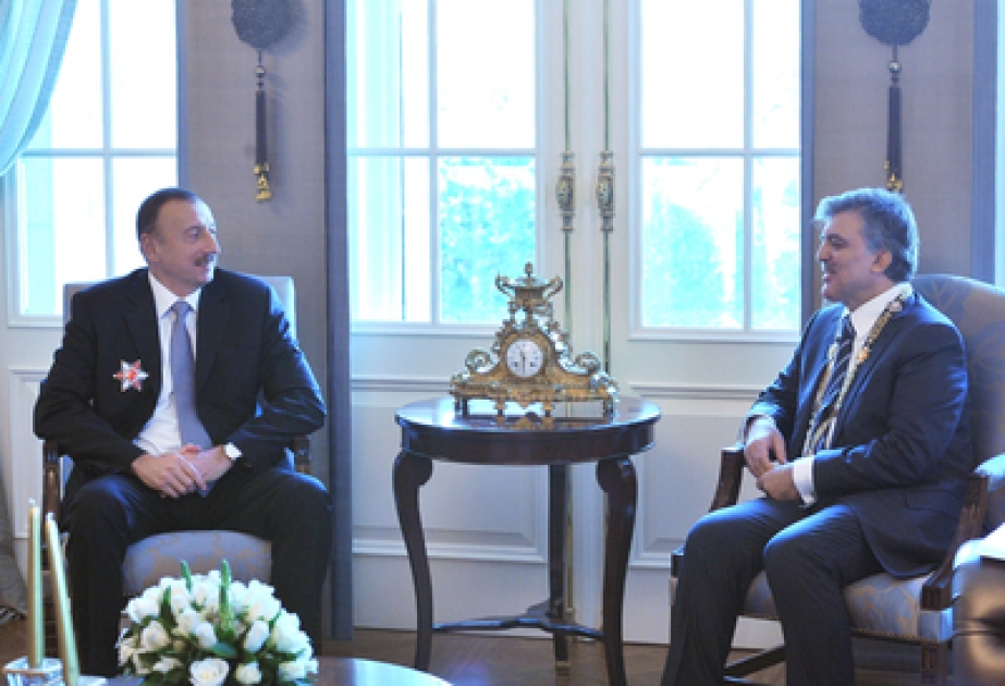 President Ilham Aliyev meets Turkish counterpart Abdullah Gul VİDEO