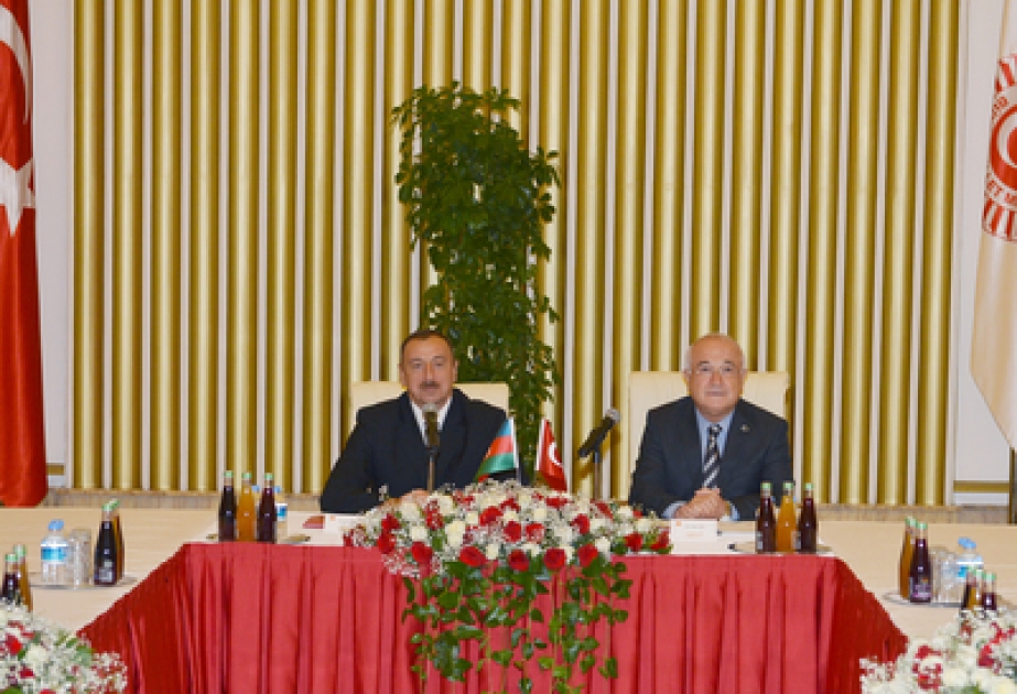 President Ilham Aliyev meets Chairman of Grand National Assembly of Turkey VİDEO