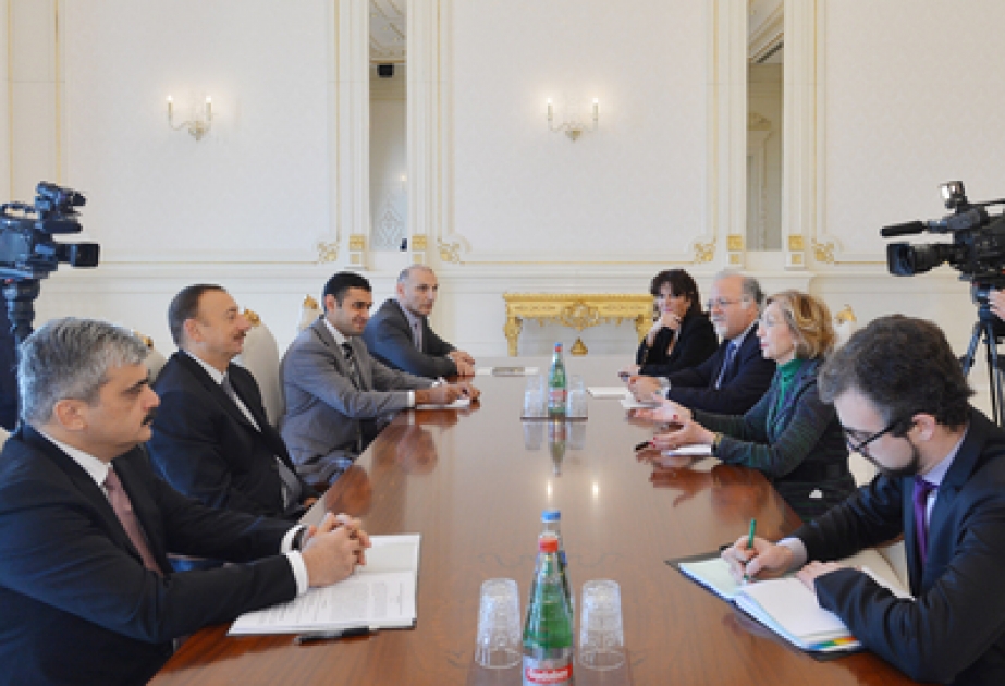Президент Азербайджана Ильхам Алиев принял делегацию во главе с министром внешней торговли Франции, сопредседателем комиссии по двустороннему экономическому сотрудничеству VİDEO