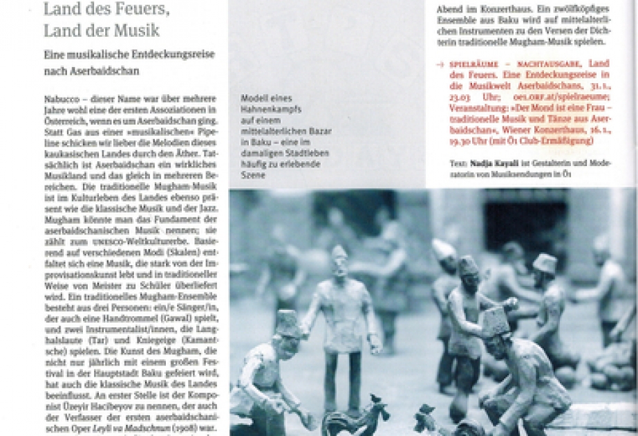 Austrian Gehört magazine publishes article on Azerbaijan`s music
