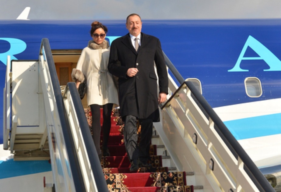 President Ilham Aliyev arrives in Russia for working visit VIDEO