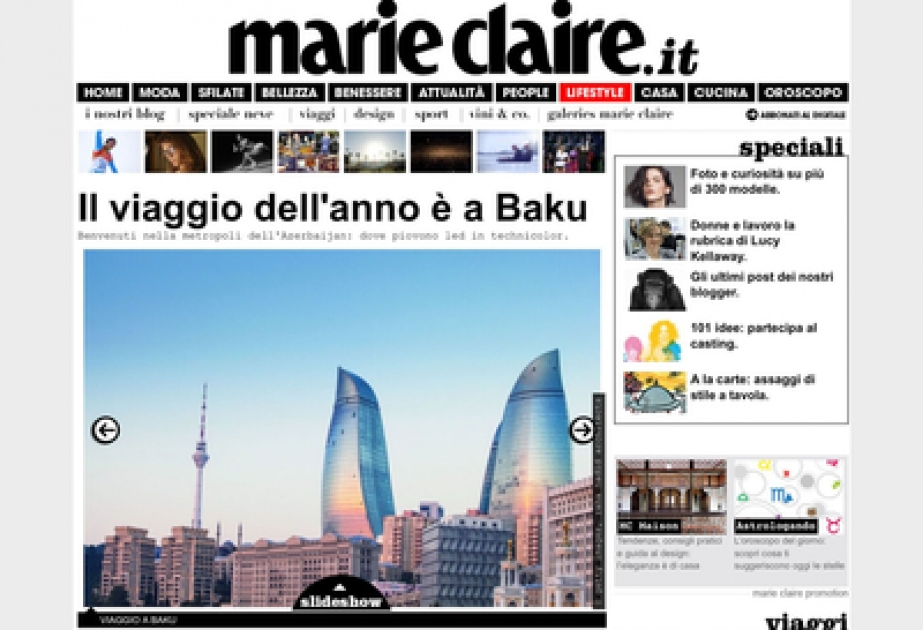 Italian online magazine posts article on Baku