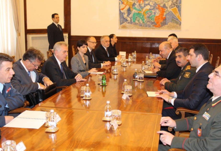Azerbaijani Defense Minister meets Serbian President