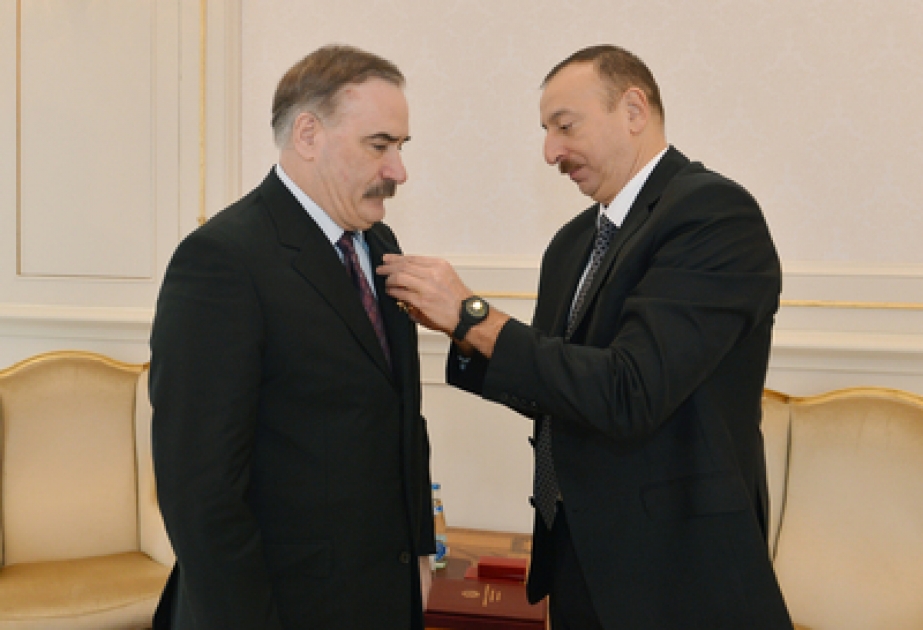 Azərbaycan Prezidenti İlham Əliyev İnquşetiyanın keçmiş Prezidenti Ruslan Auşevi qəbul etmişdir VİDEO