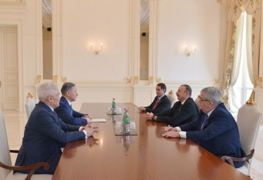 الرئيس إلهام علييف يستقبل رئيس مجلس النواب الكازاخستاني والوفد المرافق له