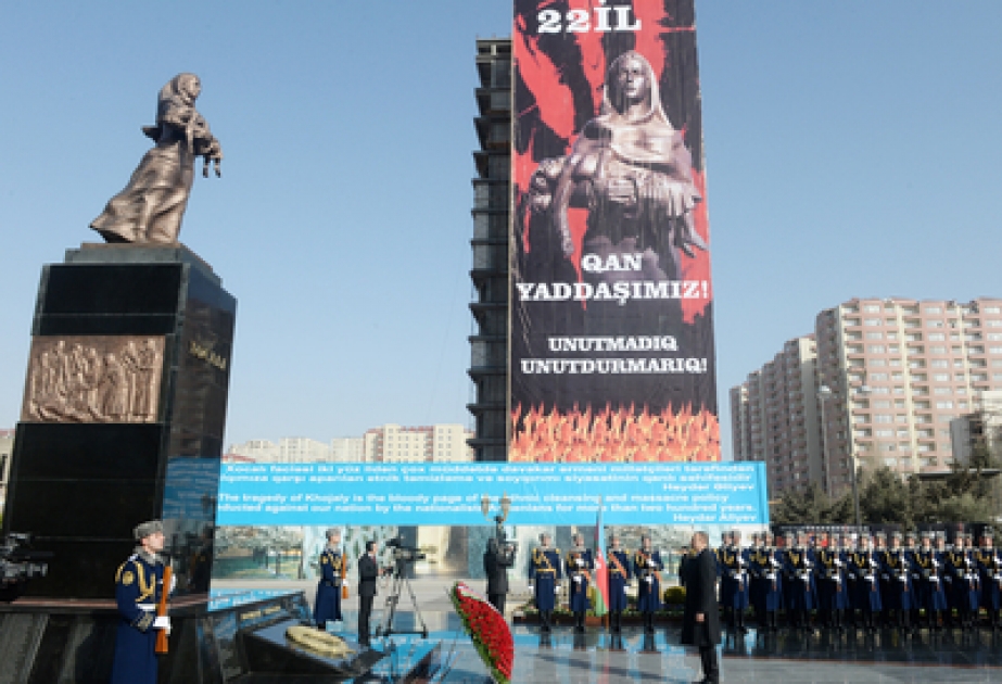 President Ilham Aliyev attends ceremony to commemorate Khojaly genocide victims VIDEO
