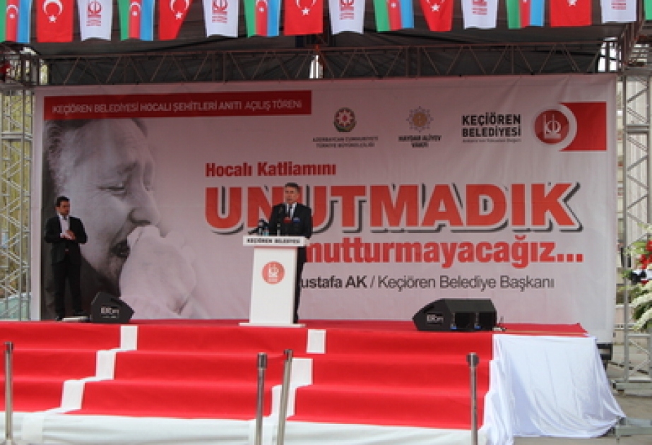 Khojaly memorial unveiled in Ankara