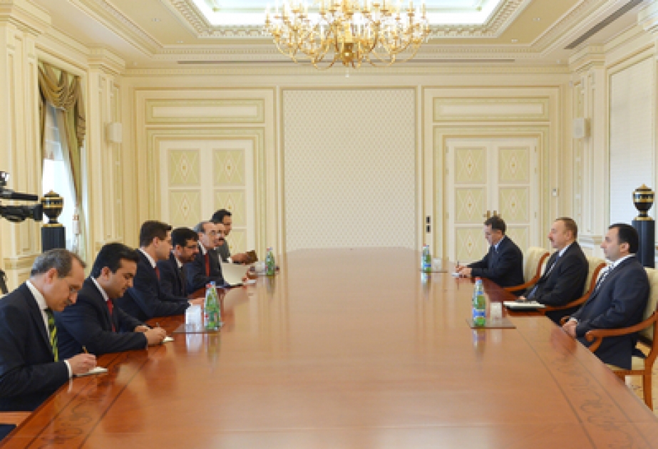 Präsident von Aserbaidschan Ilham Aliyev eine Delegation um den Minister für Auswärtige Angelegenheiten von Afghanistan empfangen VIDEO