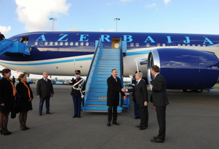 Azerbaijan`s President arrives in Netherlands for working visit VIDEO