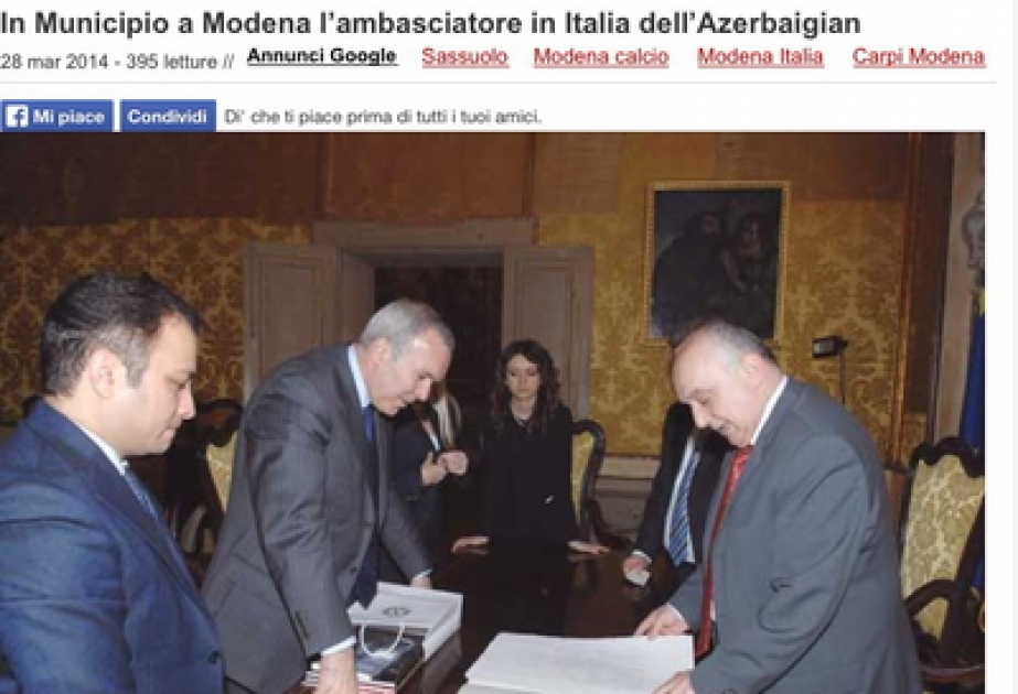 Azerbaijani Ambassador’s visit to Modena in spotlight of Italian mass media